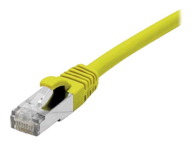 Exertis Connect Patchkabel Cat. 6A, S/FTP (PiMF), halogenfrei, mit Rastnasenschutz, gelb, 0,15 m