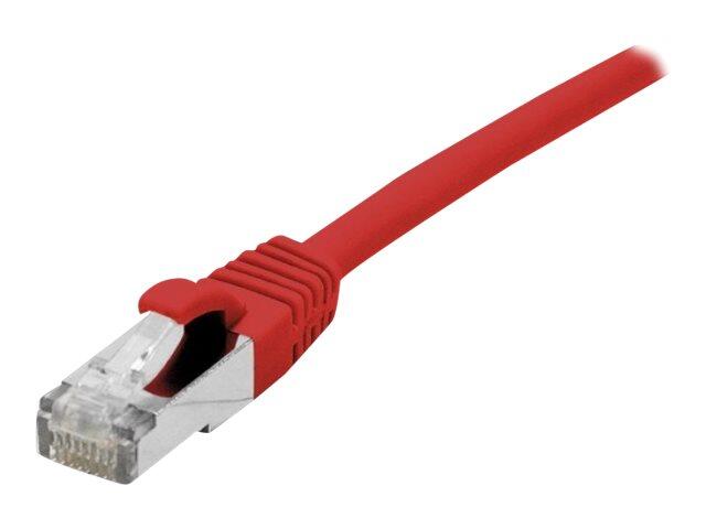Dexlan Patchkabel Cat. 6A Class EA, S/FTP (PiMF), halogenfrei, mit Rastnasenschutz, rot, 0,5 m