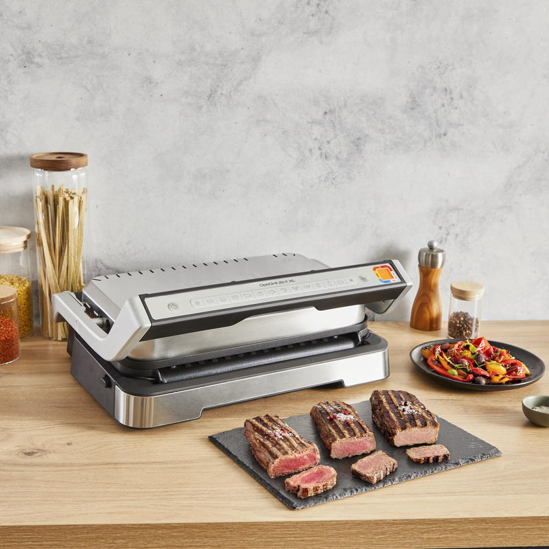 Tefal OptiGrill 2in1 GC773D Kontaktgrill inkl. Grillzange