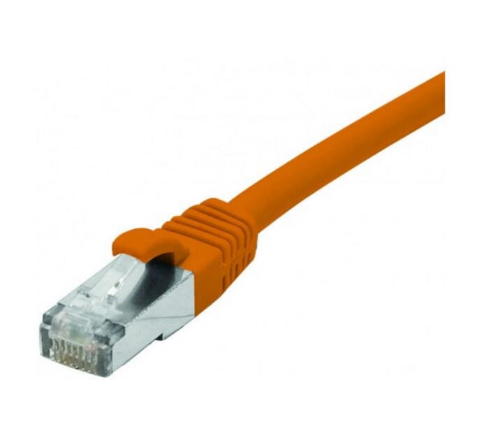 Exertis Connect Patchkabel Cat. 6A, S/FTP (PiMF), halogenfrei, mit Rastnasenschutz, orange, 5,0 m