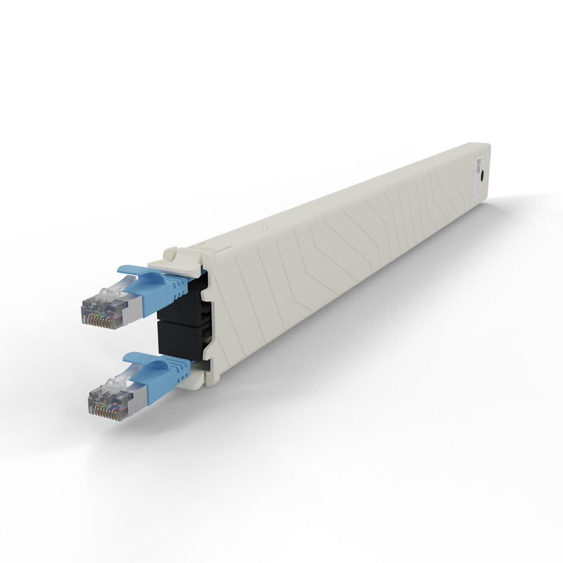 Patchbox patchbox.one Kupferkassette 8RU (0,8 m), Cat. 6a, U/FTP, PoE, blau