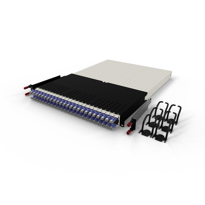 Patchbox patchbox.one Kabeleinzugssystem 30RU/STP (1,8 m) mit 24 Kassetten, Patchkabel Cat. 6a, U/FTP, PoE, Kabel violet