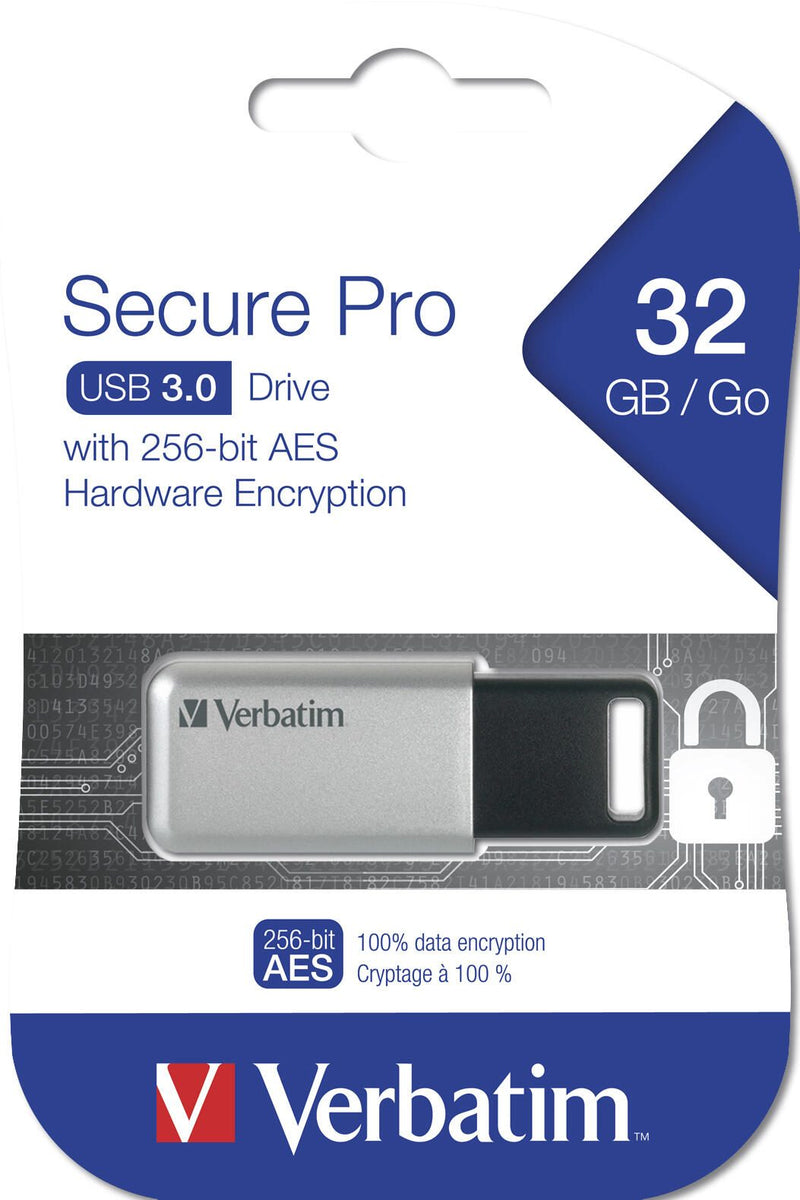 Verbatim Secure Pro - USB 3.0-Stick 32 GB - Silber