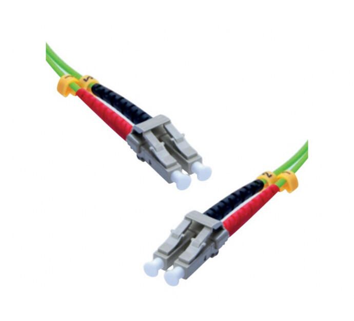 Exertis Connect LWL Patchkabel HD, 50/125 µm, OM5-Faser, LC Duplex Stecker/ Stecker, UPC, lindgrün, 3,0 m