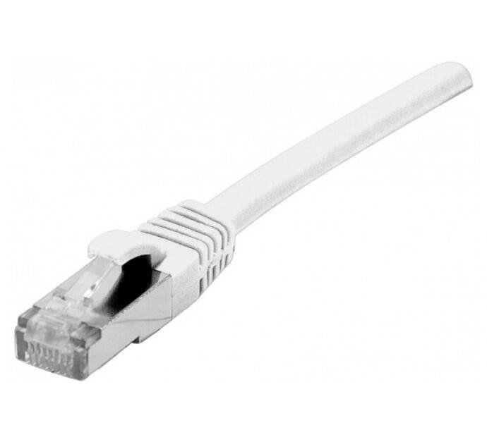 Exertis Connect Patchkabel Cat. 6A, S/FTP (PiMF), halogenfrei, mit Rastnasenschutz, weiß, 2,0 m