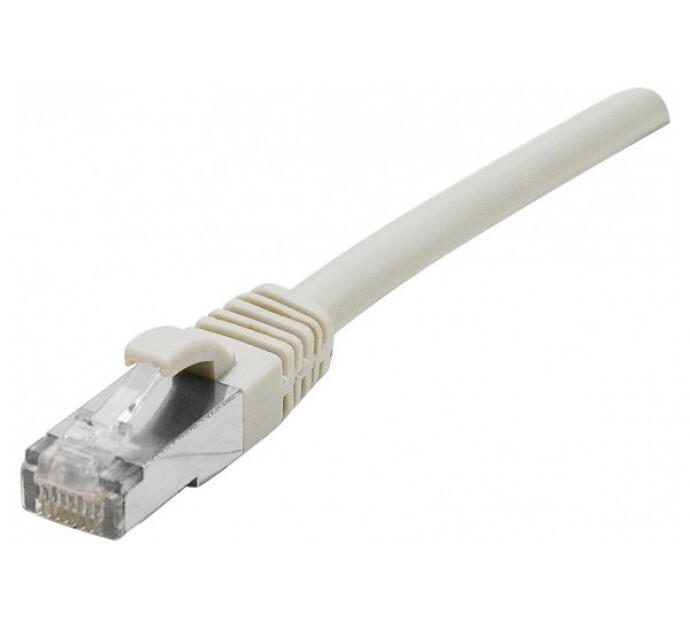 Exertis Connect Patchkabel Cat. 6A, S/FTP (PiMF), halogenfrei, mit Rastnasenschutz, grau, 7,5 m
