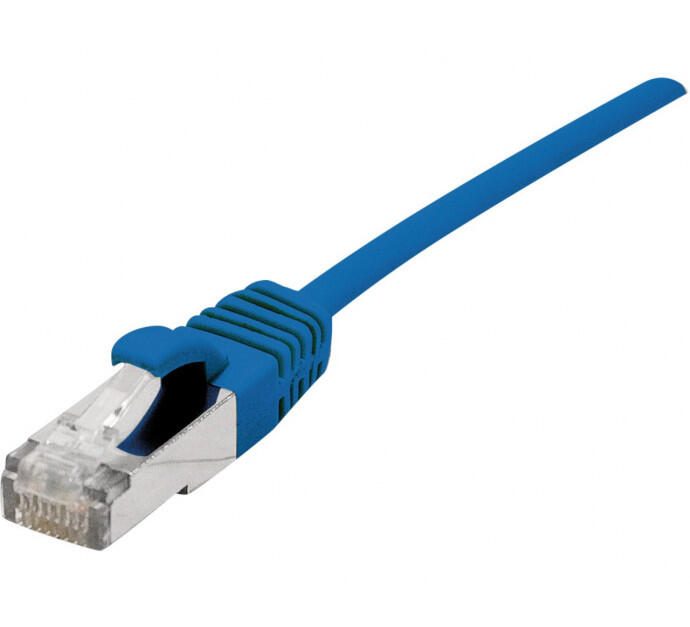 Dexlan Patchkabel Cat. 6A, S/FTP (PiMF), ultradünn, halogenfrei, mit Rastnasenschutz, blau, 1,0 m
