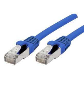 Exertis Connect Patchkabel Cat. 6A, S/FTP (PiMF), halogenfrei, mit Rastnasenschutz, blau, 10,0 m