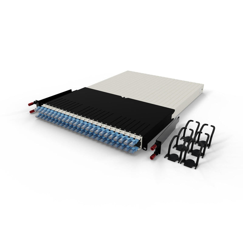 Patchbox patchbox.one Kabeleinzugssystem 30RU/UTP (1,8 m) mit 24 Kassetten, Patchkabel Cat. 6a, U/UTP, PoE++, Kabel blau