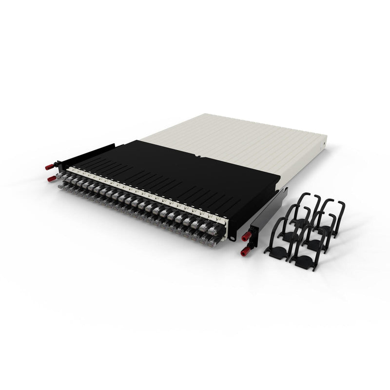 Patchbox patchbox.one Kabeleinzugssystem 30RU/STP (1,8 m) mit 24 Kassetten, Patchkabel Cat. 6a, U/FTP, PoE, Kabel schwar