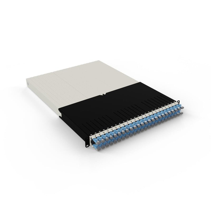 Patchbox patchbox.one Kabeleinzugssystem 30RU/STP (1,8 m) mit 24 Kassetten, Patchkabel Cat. 6a, U/FTP, PoE, Kabel blau