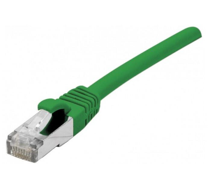Exertis Connect Patchkabel Cat. 6A, S/FTP (PiMF), halogenfrei, mit Rastnasenschutz, grün, 5,0 m