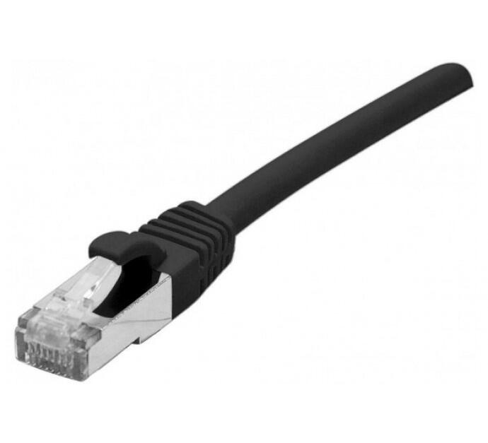 Exertis Connect Patchkabel Cat. 6A, S/FTP (PiMF), halogenfrei, mit Rastnasenschutz, schwarz, 20,0 m