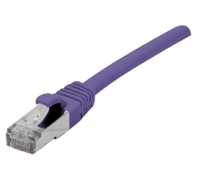 Exertis Connect Patchkabel Cat. 6A, S/FTP (PiMF), halogenfrei, mit Rastnasenschutz, violett, 3,0 m