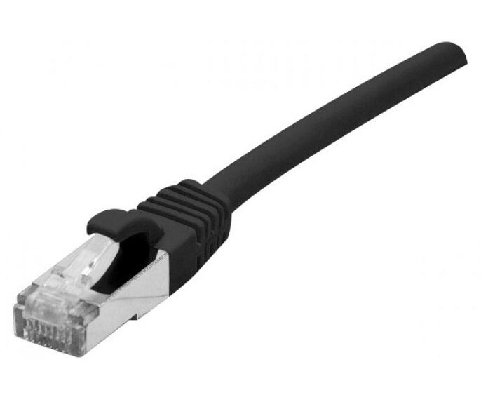 Dexlan Patchkabel Cat. 6A Class EA, S/FTP (PiMF), halogenfrei, mit Rastnasenschutz, schwarz, 20,0 m