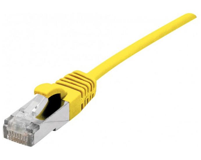 Dexlan Patchkabel Cat. 6A, S/FTP (PiMF), ultradünn, halogenfrei, mit Rastnasenschutz, gelb, 1,0 m