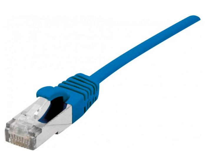 Dexlan Patchkabel Cat. 6A, S/FTP (PiMF), ultradünn, halogenfrei, mit Rastnasenschutz, blau, 2,0 m