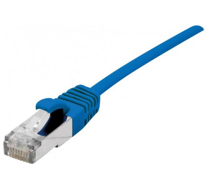 Dexlan Patchkabel Cat. 6A, S/FTP (PiMF), ultradünn, halogenfrei, mit Rastnasenschutz, blau, 10,0 m