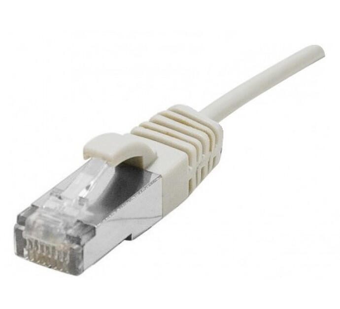 Dexlan Patchkabel Cat. 6A, S/FTP (PiMF), ultradünn, halogenfrei, mit Rastnasenschutz, grau, 3,0 m