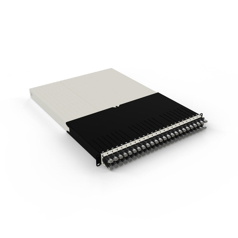 Patchbox patchbox.one Kabeleinzugssystem 30RU/STP (1,8 m) mit 24 Kassetten, Patchkabel Cat. 6a, U/FTP, PoE, Kabel schwar