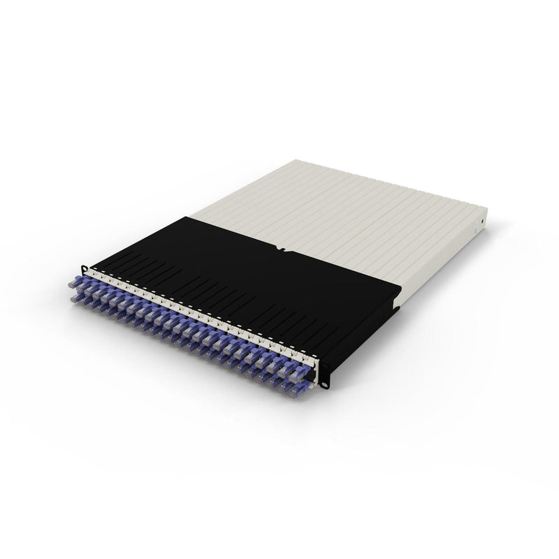 Patchbox patchbox.one Kabeleinzugssystem 30RU/UTP (1,8 m) mit 24 Kassetten, Patchkabel Cat. 6a, U/UTP, PoE++, Kabel viol