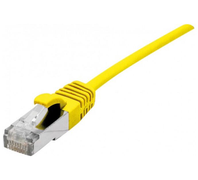 Dexlan Patchkabel Cat. 6A, S/FTP (PiMF), ultradünn, halogenfrei, mit Rastnasenschutz, gelb, 3,0 m