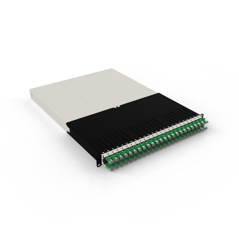 Patchbox patchbox.one Kabeleinzugssystem 30RU/STP (1,8 m) mit 24 Kassetten, Patchkabel Cat. 6a, U/FTP, PoE, Kabel grün
