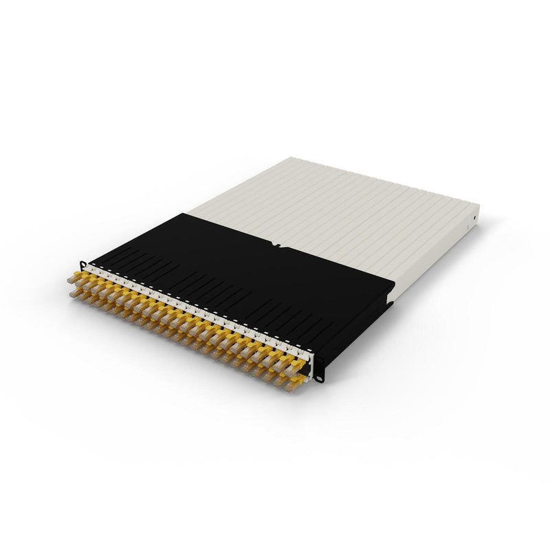 Patchbox patchbox.one Kabeleinzugssystem 30RU/UTP (1,8 m) mit 24 Kassetten, Patchkabel Cat. 6a, U/UTP, PoE++, Kabel gelb
