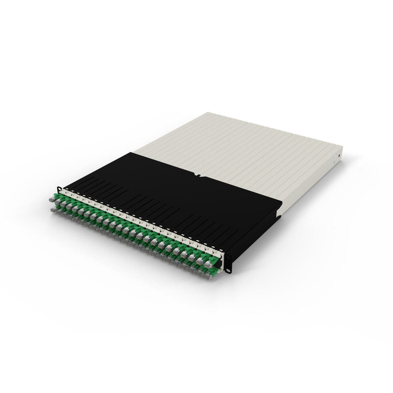 Patchbox patchbox.one Kabeleinzugssystem 30RU/STP (1,8 m) mit 24 Kassetten, Patchkabel Cat. 6a, U/FTP, PoE, Kabel grün