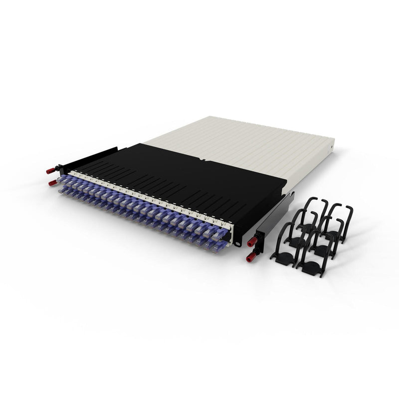 Patchbox patchbox.one Kabeleinzugssystem 30RU/UTP (1,8 m) mit 24 Kassetten, Patchkabel Cat. 6a, U/UTP, PoE++, Kabel viol