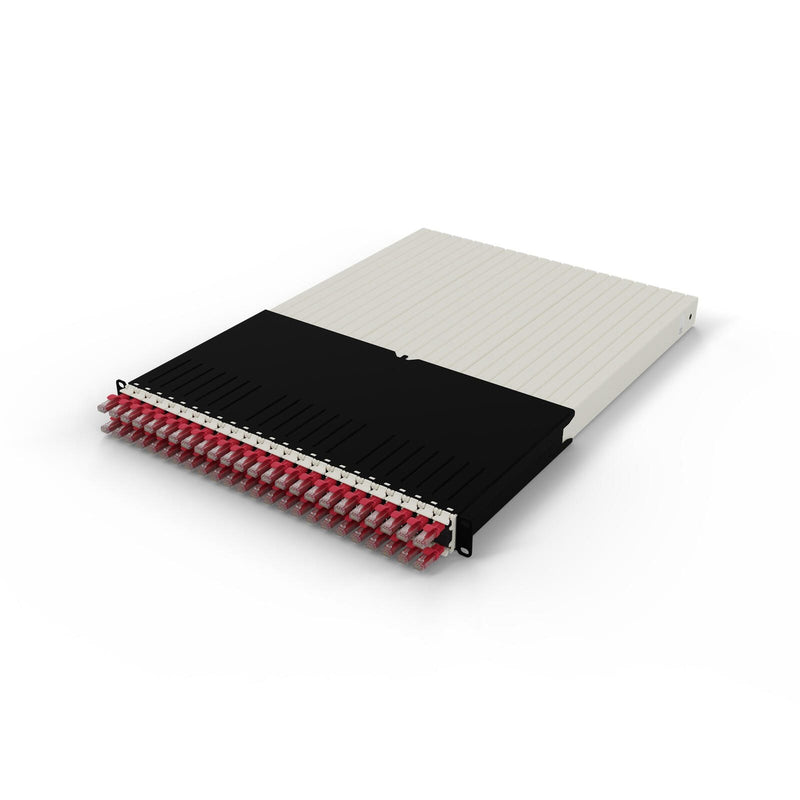 Patchbox patchbox.one Kabeleinzugssystem 30RU/UTP (1,8 m) mit 24 Kassetten, Patchkabel Cat. 6a, U/UTP, PoE++, Kabel rot