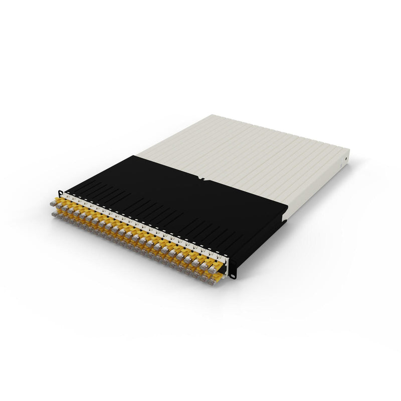Patchbox patchbox.one Kabeleinzugssystem 30RU/STP (1,8 m) mit 24 Kassetten, Patchkabel Cat. 6a, U/FTP, PoE, Kabel gelb