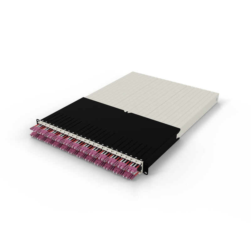 Patchbox patchbox.one Kabeleinzugssystem 30RU/OM4 (1,8 m) mit 24 Kassetten, LWL OM4, LC-SC, Kabel erikaviolett