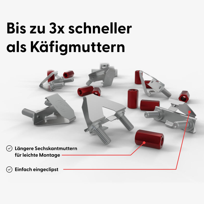 Patchbox PATCHBOX/dev/mount Käfigmuttern 19' Befestigungssystem, 50 Stück