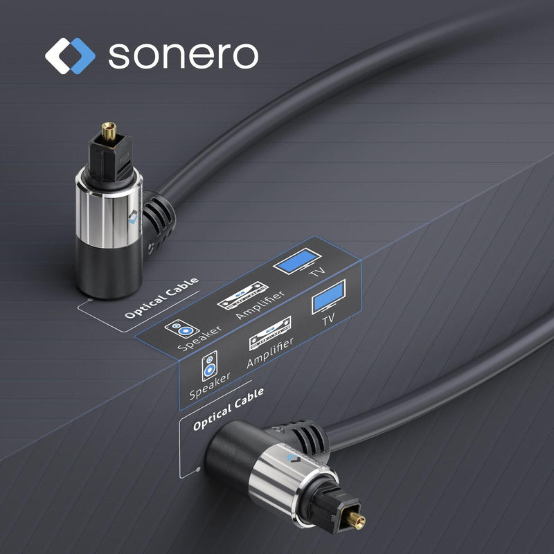 Sonero Premium optisches S/PDIF Toslink Kabel mit Winkelsteckern 2x90°, 7,5m