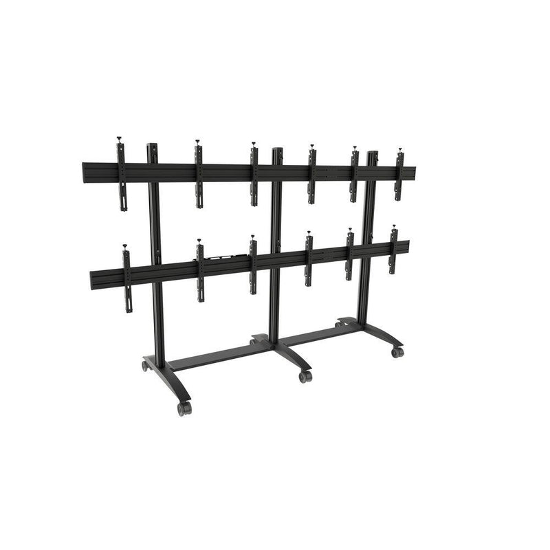 edbak Mobiler Video-Wall Trolley, Modular 3x2 für 49-57' Bildschirme, Querformat