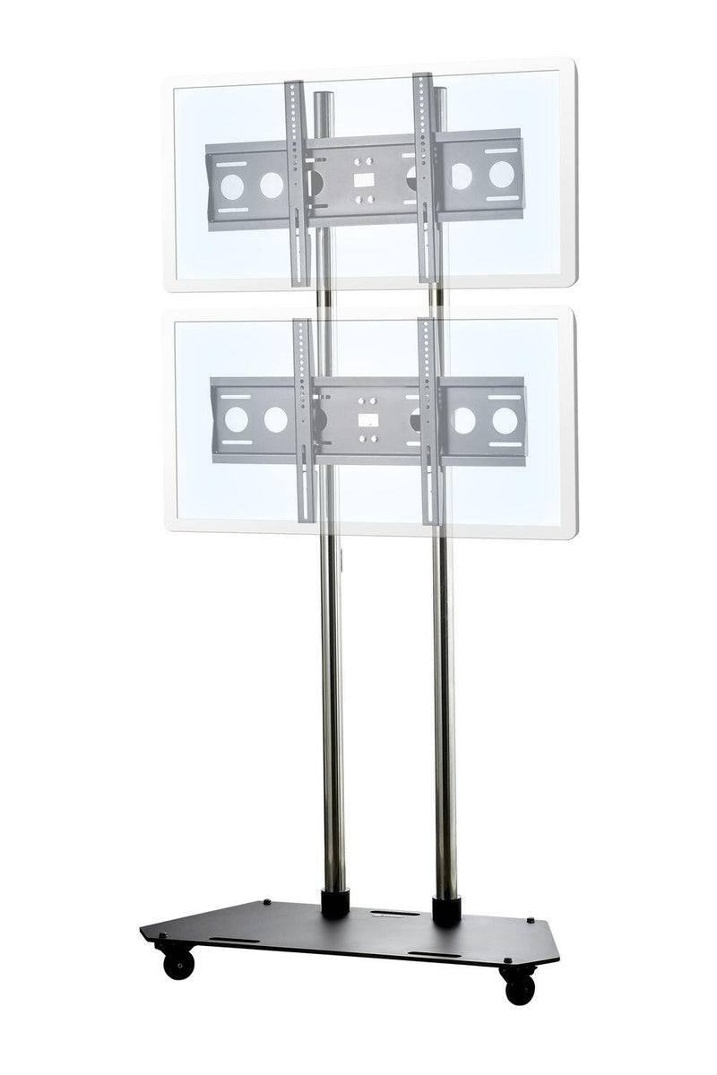 edbak Flachbildschirm-Trolley für zwei 42-65' Bildschirme, vertikale Position