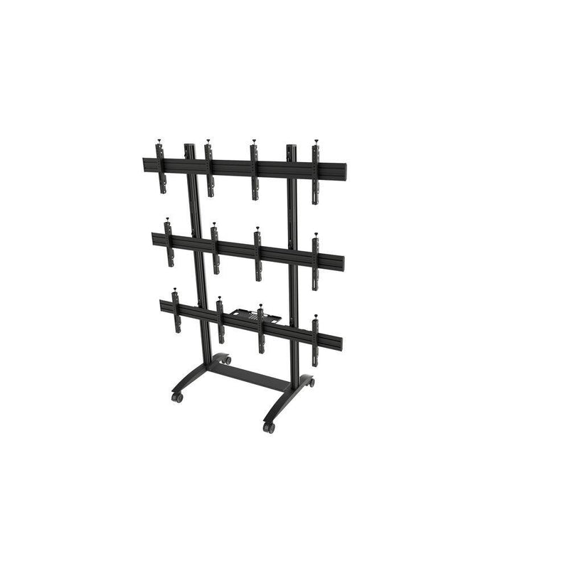 edbak Mobiler Video-Wall Trolley, Modular 2x3 für 49-57' Bildschirme, Querformat