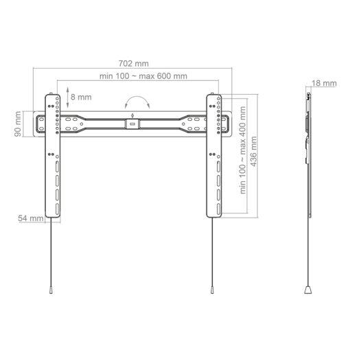 Hagor BL Superslim 600 Wandhalterung starr