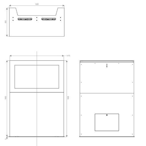 Hagor vis-it® welcome 55″ Indoorstele abgeschrägt