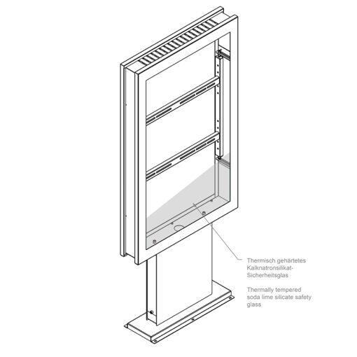 Hagor vis-it® HP Bolt-Down 50' Indoorstele Portrait inkl. Schutzglasscheibe