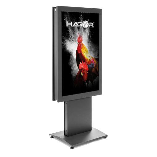 Hagor vis-it® HP Floorbase 40' Indoorstele Portrait inkl. Schutzglasscheibe