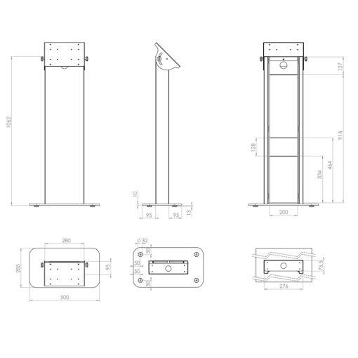 Hagor vis-it® Tilt Floormount 22 - 43″ Black Infostele niedrig