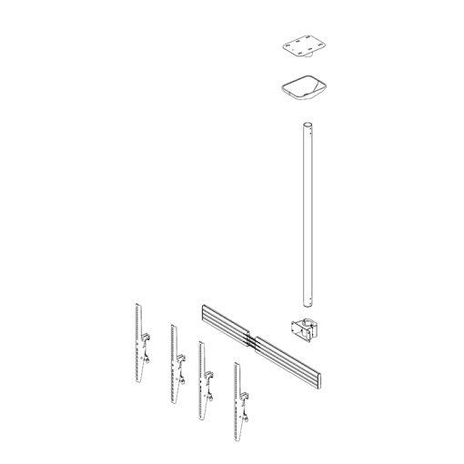 Hagor comPROnents® Menuboard Deckenhalterung für 2 Displays 46-65 Zoll