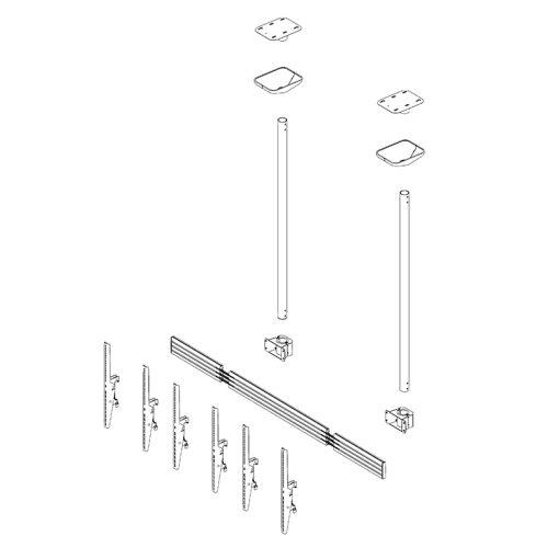 Hagor comPROnents® Menuboard Deckenhalterung für 3 Displays 46-65 Zoll