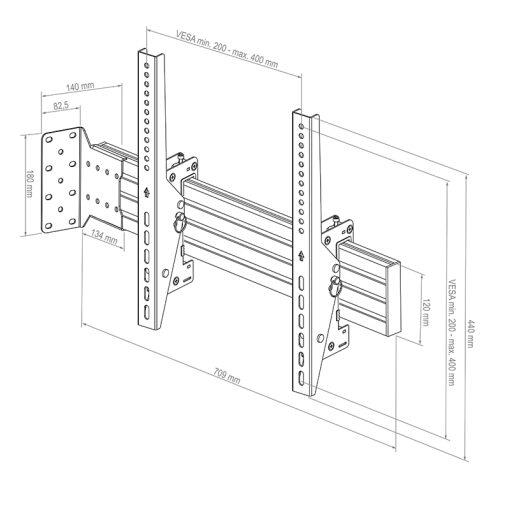 Hagor comPROnents® Wandhalterung für 1 Display 42-65 Zoll