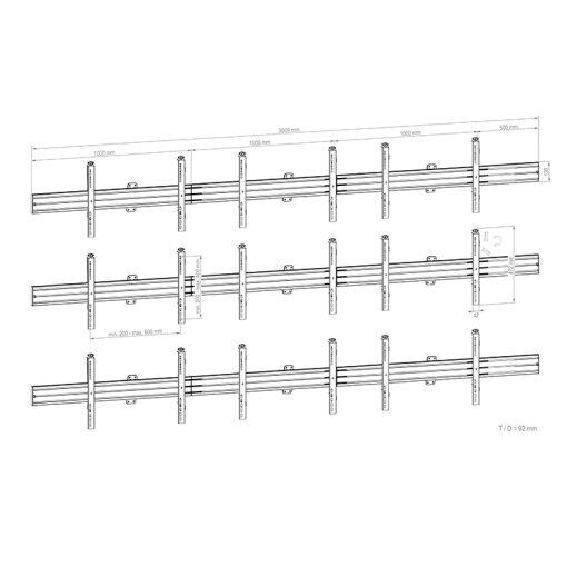 Hagor comPROnents® Videowall Halterung 3x3 Landscape für Displays mit 55 Zoll