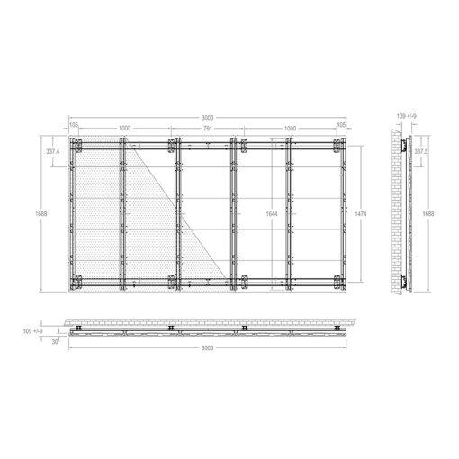 Hagor LED-W LG SLCB and INFILED WP 136' LED-Wandhalterung