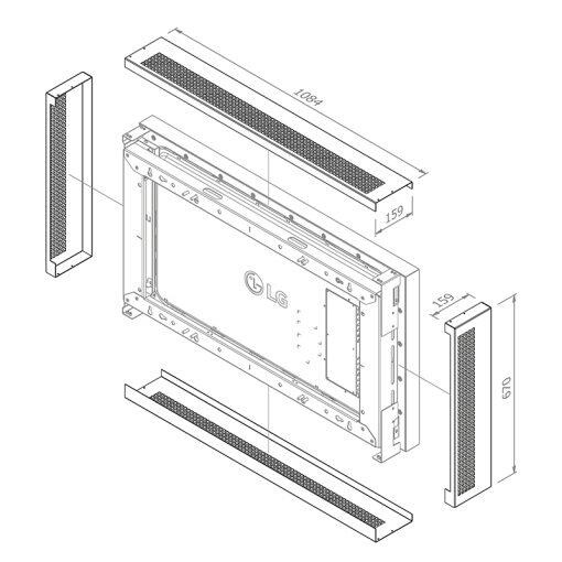 Hagor Cover-Set WH LG 49XE4F Cover-Set für WH LG 49XE4F