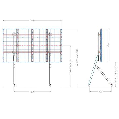 Hagor HP LED Trolley LG Magnit 108“ LED-Standsystem mobil